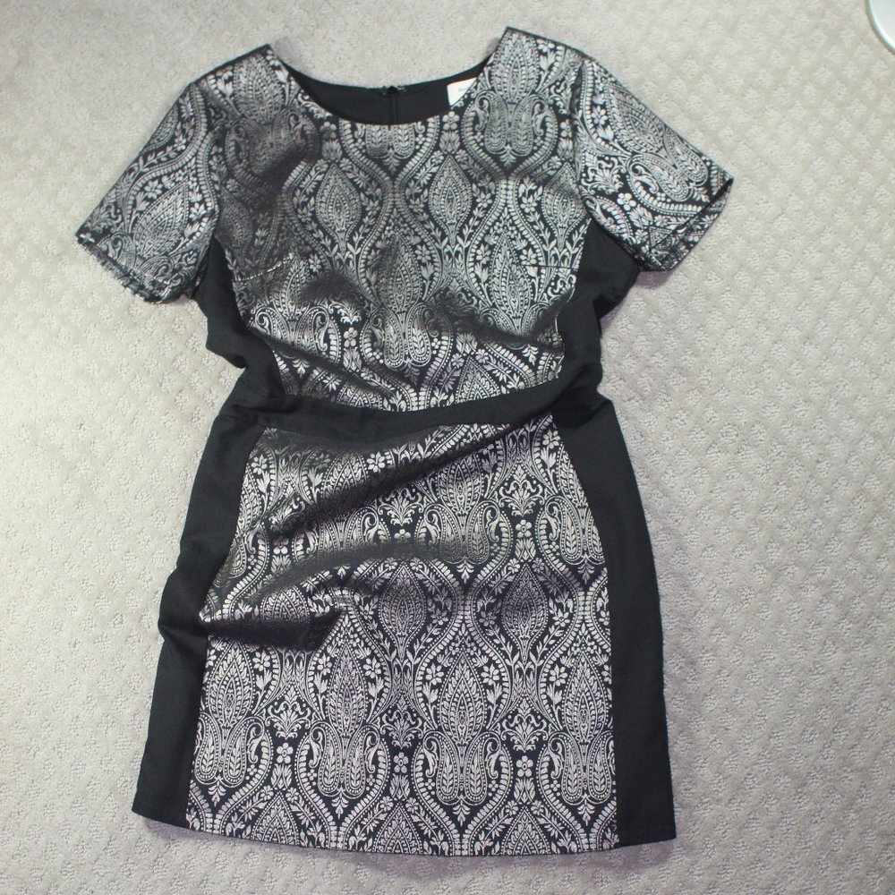 Rhyme Los Angeles Size L Metallic Paisley Cocktail Knee-Length Dress